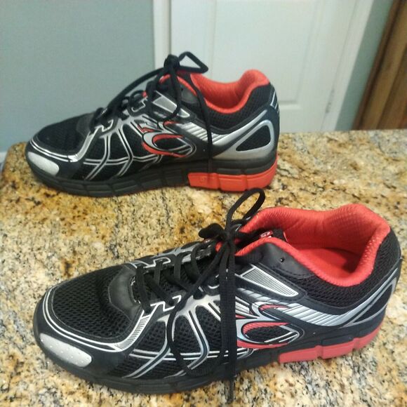 Gdefy Gravity Defyer Support Comfort Shoes TB9004MBR-M Black Red Silver Mens 9.5